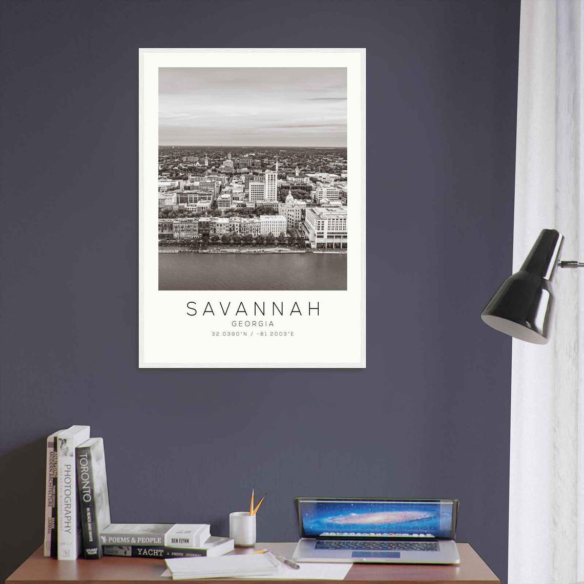 Savannah Georgia Historic Waterfront Aerial Minimalist Photo Poster - Image 3