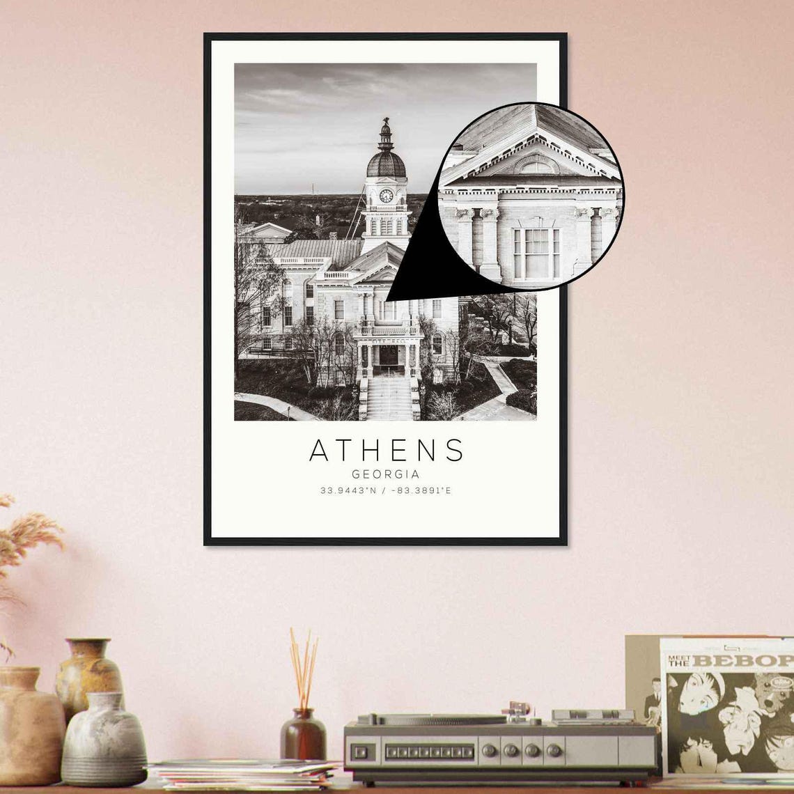 Athens Georgia Historic City Hall Landmark Architecture Poster - Image 4