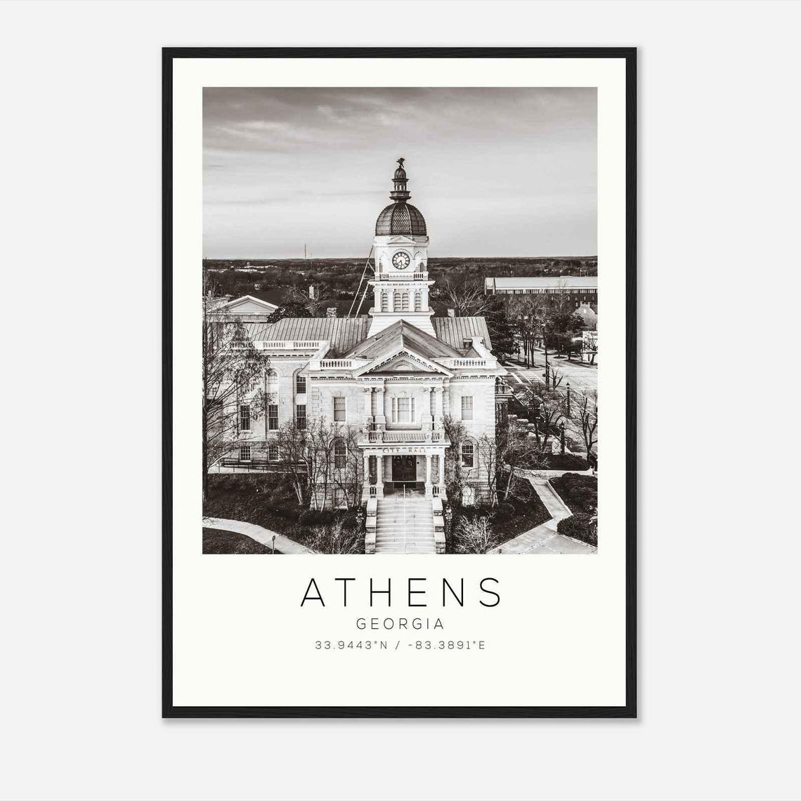Athens Georgia Historic City Hall Landmark Architecture Poster