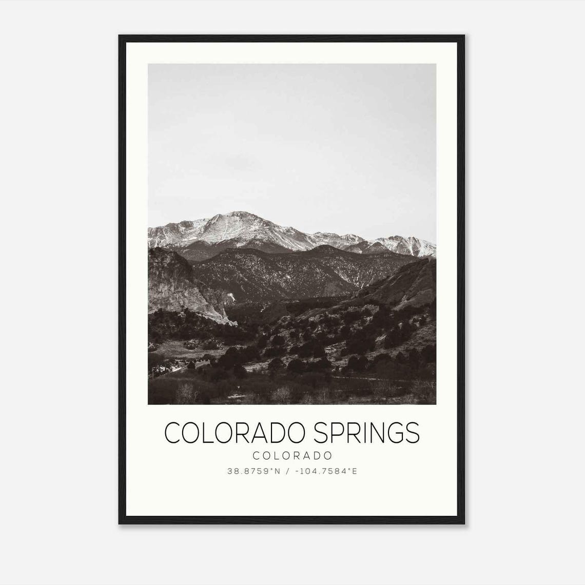 Colorado Springs Colorado Photo Travel Poster Colorado Springs Colorado Travel Print Minimalist Travel Print Ds2