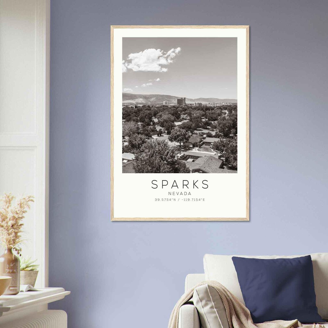 Sparks Nevada Suburban Skyline Mountains Minimalist Photo Poster - Image 2