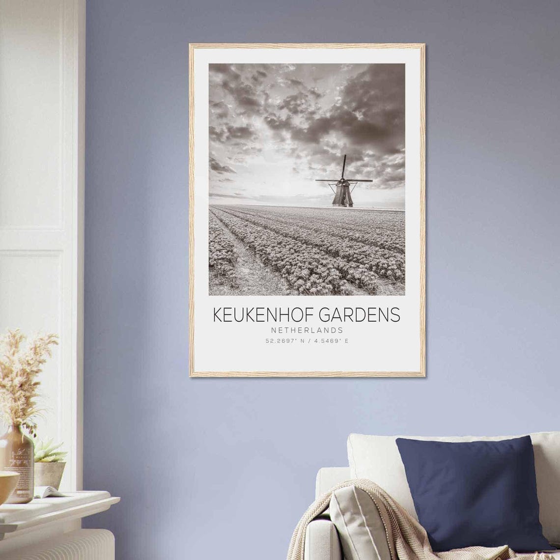 Keukenhof Gardens Netherlands Travel Photo Poster Bw Keukenhof Gardens Travel Print Minimalist Travel Poster Print - Image 2