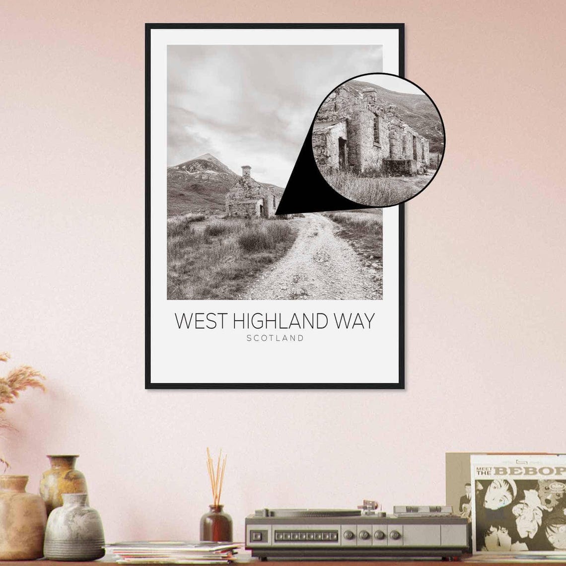 West Highland Way Scotland Travel Photo Poster Bw West Highland Way Travel Print Minimalist Travel Poster Print - Image 4