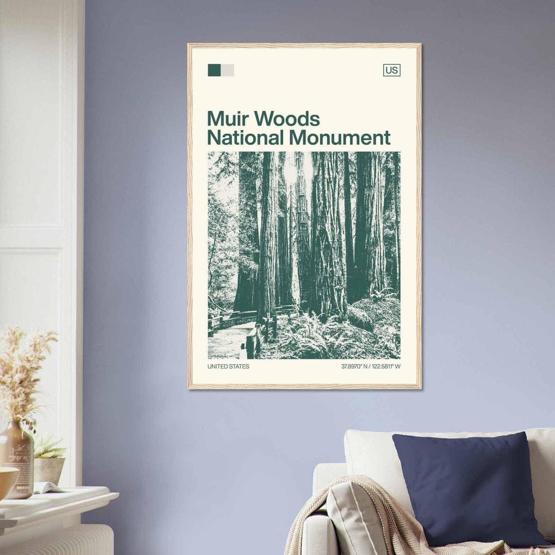 Muir Woods California Redwood Forest Minimalist Travel Poster - Image 2