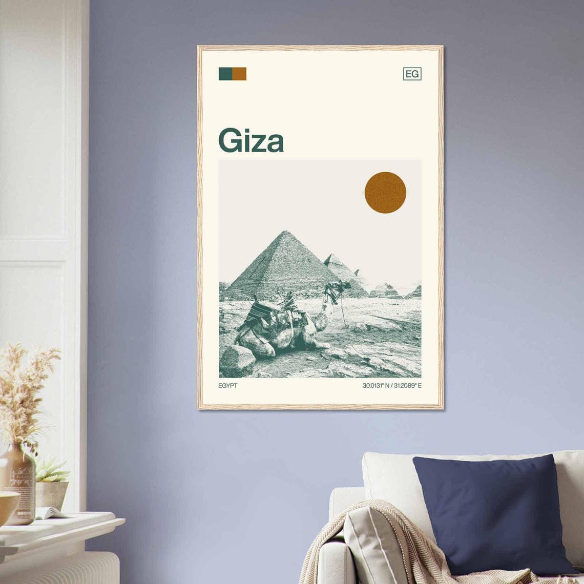 Giza Egypt Minimalist Monochrome Travel Photo Poster - Image 2