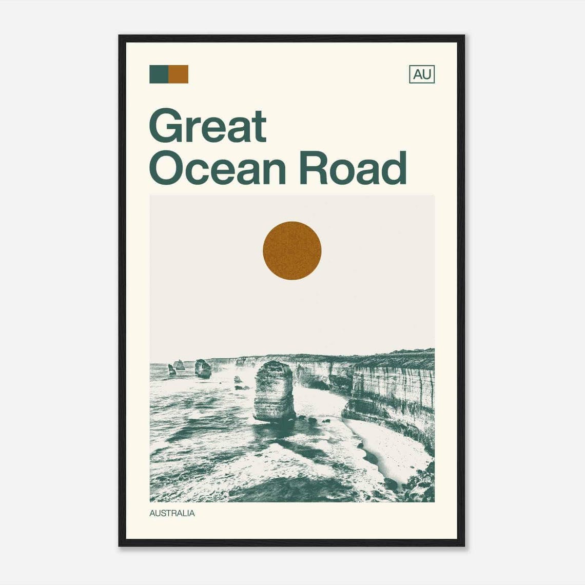 Great Ocean Road Twelve Apostles Cliffs Minimalist Travel Poster