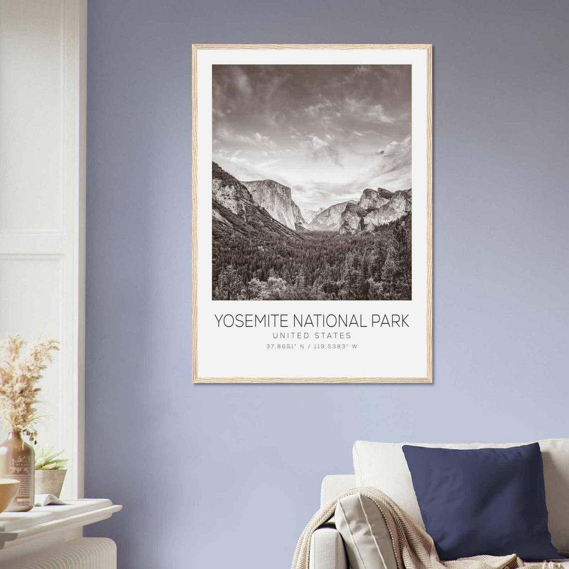 Yosemite National Park United States Travel Photo Poster Bw Yosemite National Park Travel Print Minimalist Travel Poster Print - Image 2