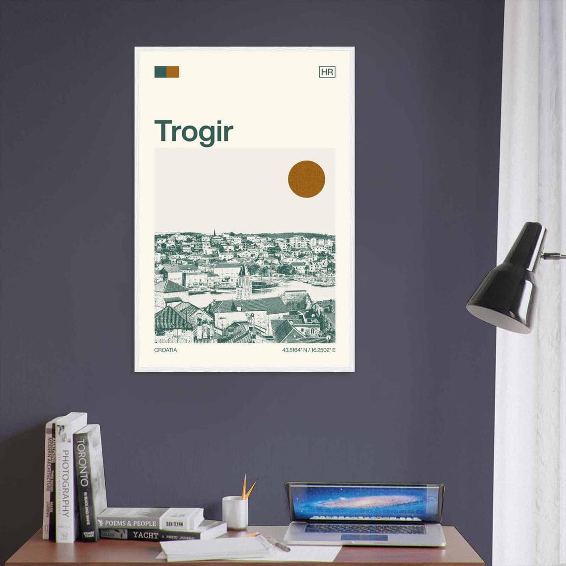Trogir Croatia Old Town Harbor Rooftops Vintage Travel Poster - Image 3
