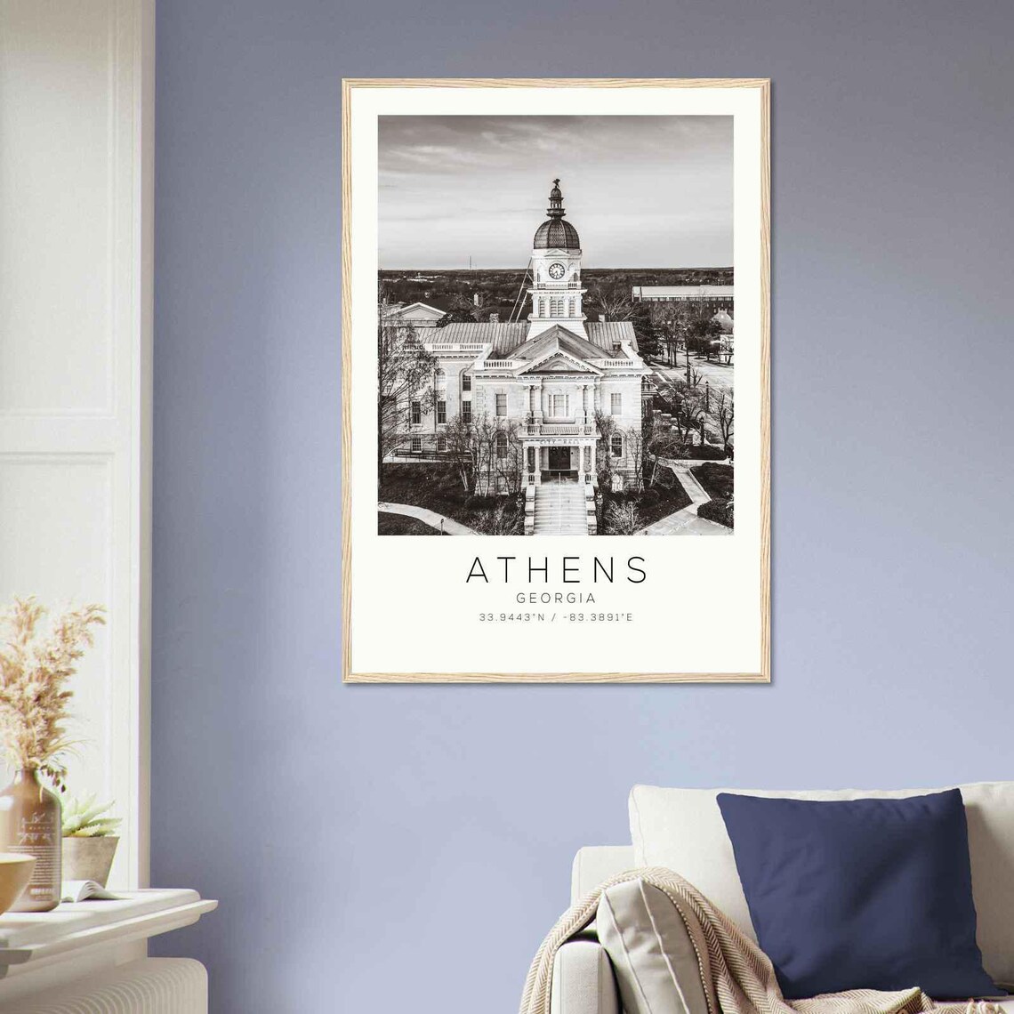 Athens Georgia Historic City Hall Landmark Architecture Poster - Image 2