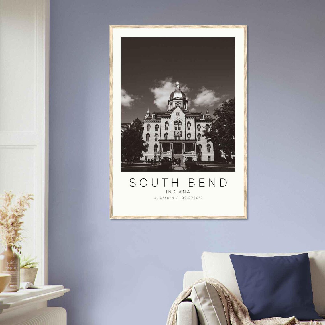 South Bend Indiana Notre Dame Golden Dome Minimalist Photo Poster - Image 2
