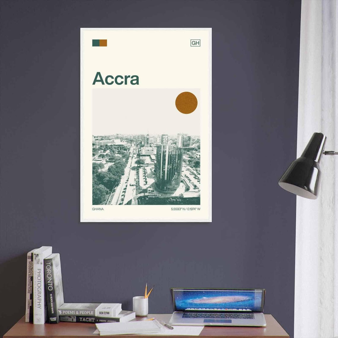 Accra Ghana Capital City Skyline Vintage Style Travel Poster - Image 3