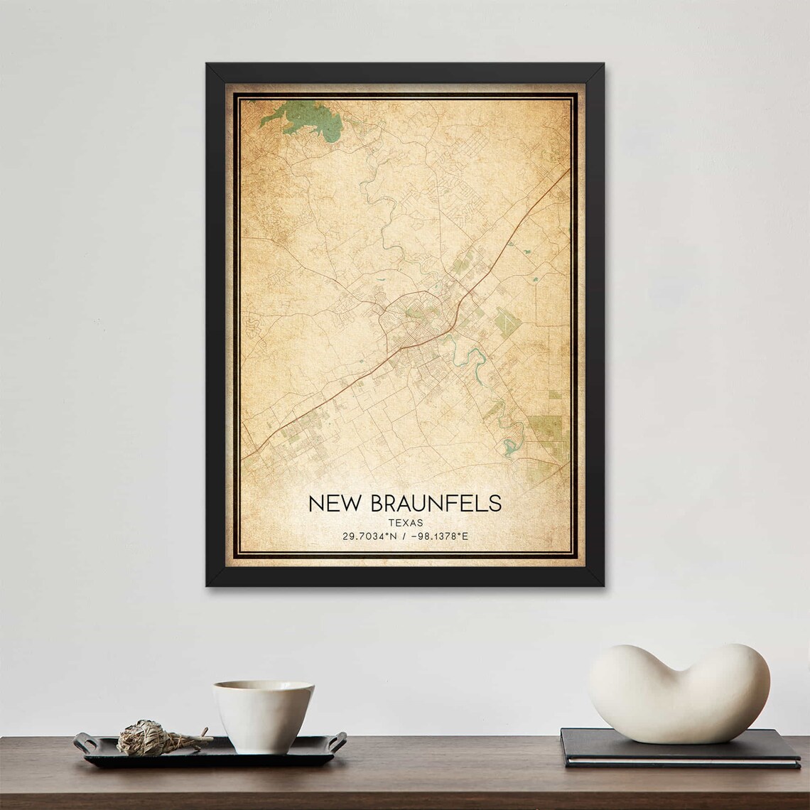 Vintage New Braunfels Texas Map Art Print - Image 4