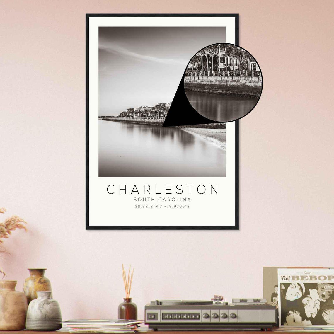 Charleston South Carolina Historic Battery Waterfront Homes Poster - Image 4