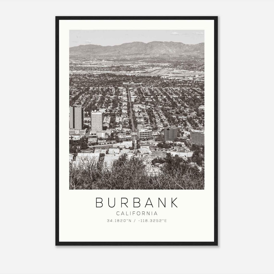 Burbank California Minimalist Travel Poster