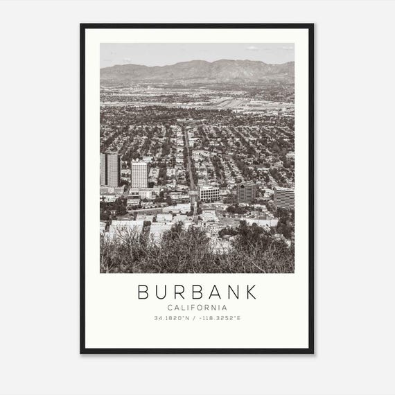 Burbank California Minimalist Travel Poster