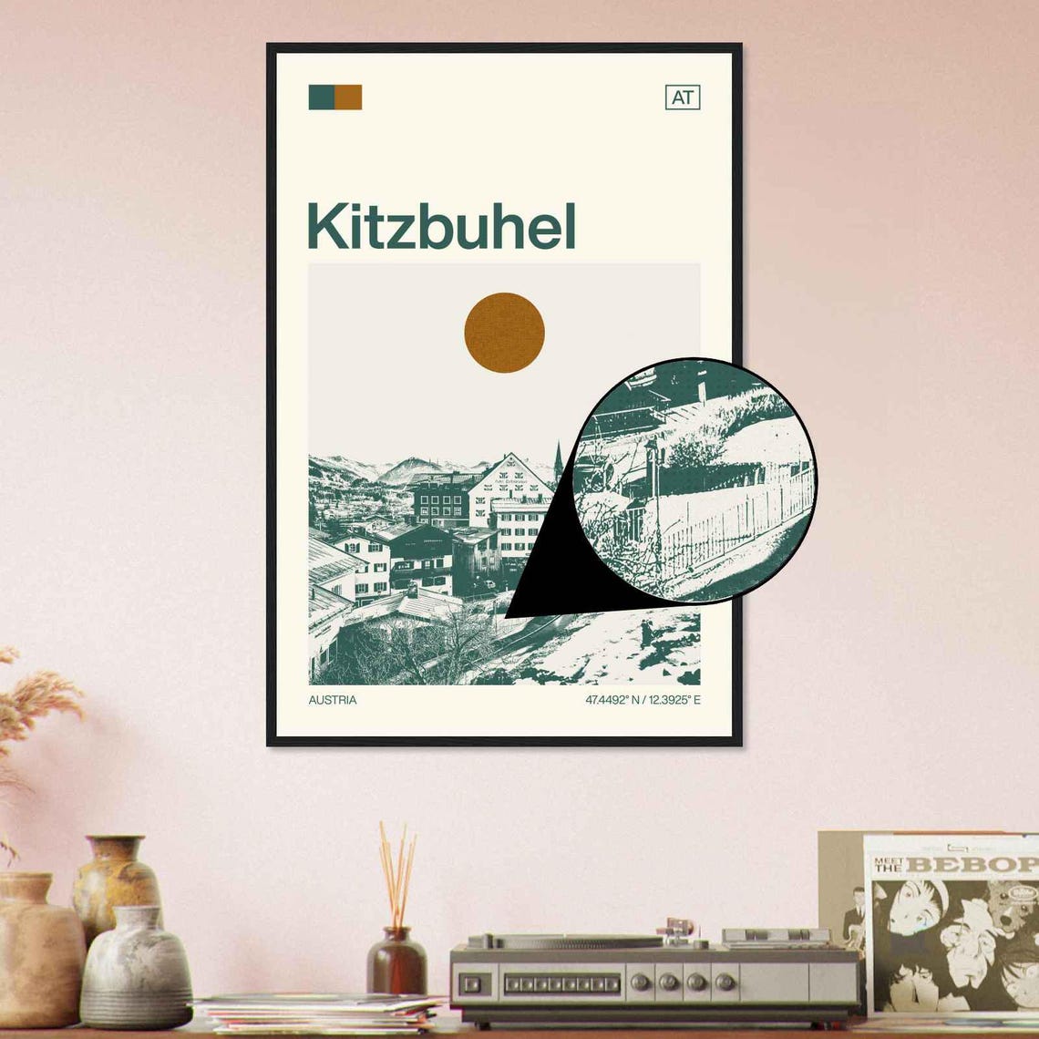 Kitzbuhel Austria Alpine Ski Town Winter Minimalist Travel Poster - Image 4