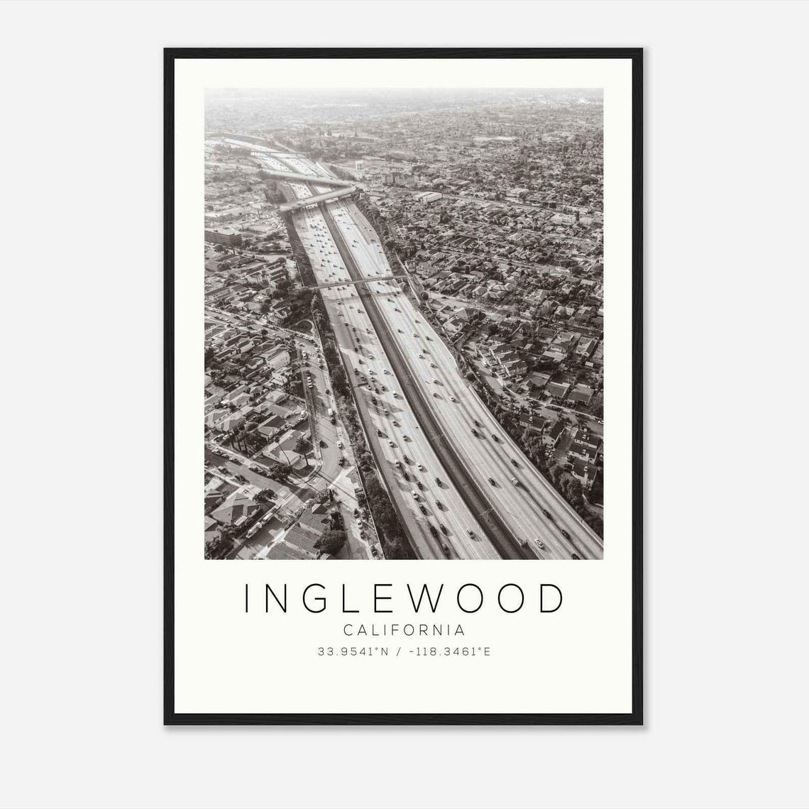 Inglewood California Photo Travel Poster Inglewood Travel Print Minimalist Travel Print