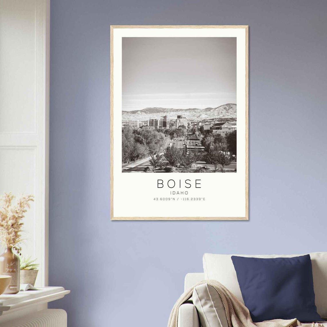 Boise Idaho Downtown Boulevard Mountain Backdrop Street Poster - Image 2