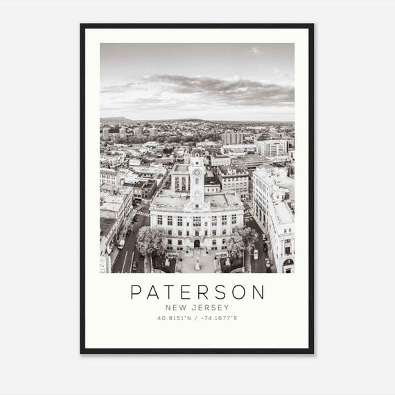 Paterson New Jersey Photo Travel Poster Paterson Travel Print Minimalist Travel Print