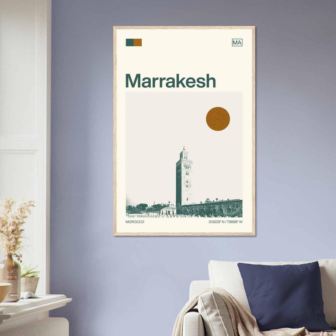 Marrakesh Morocco Minimalist Monochrome Travel Photo Poster - Image 2