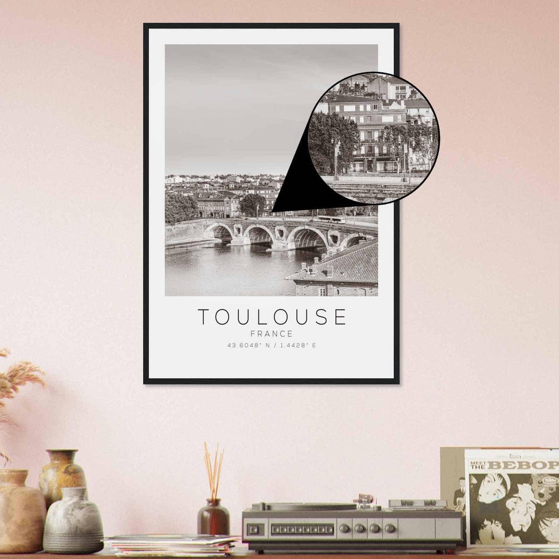 Toulouse France Travel Photo Poster Bw Toulouse Travel Print Minimalist Travel Poster Print - Image 4
