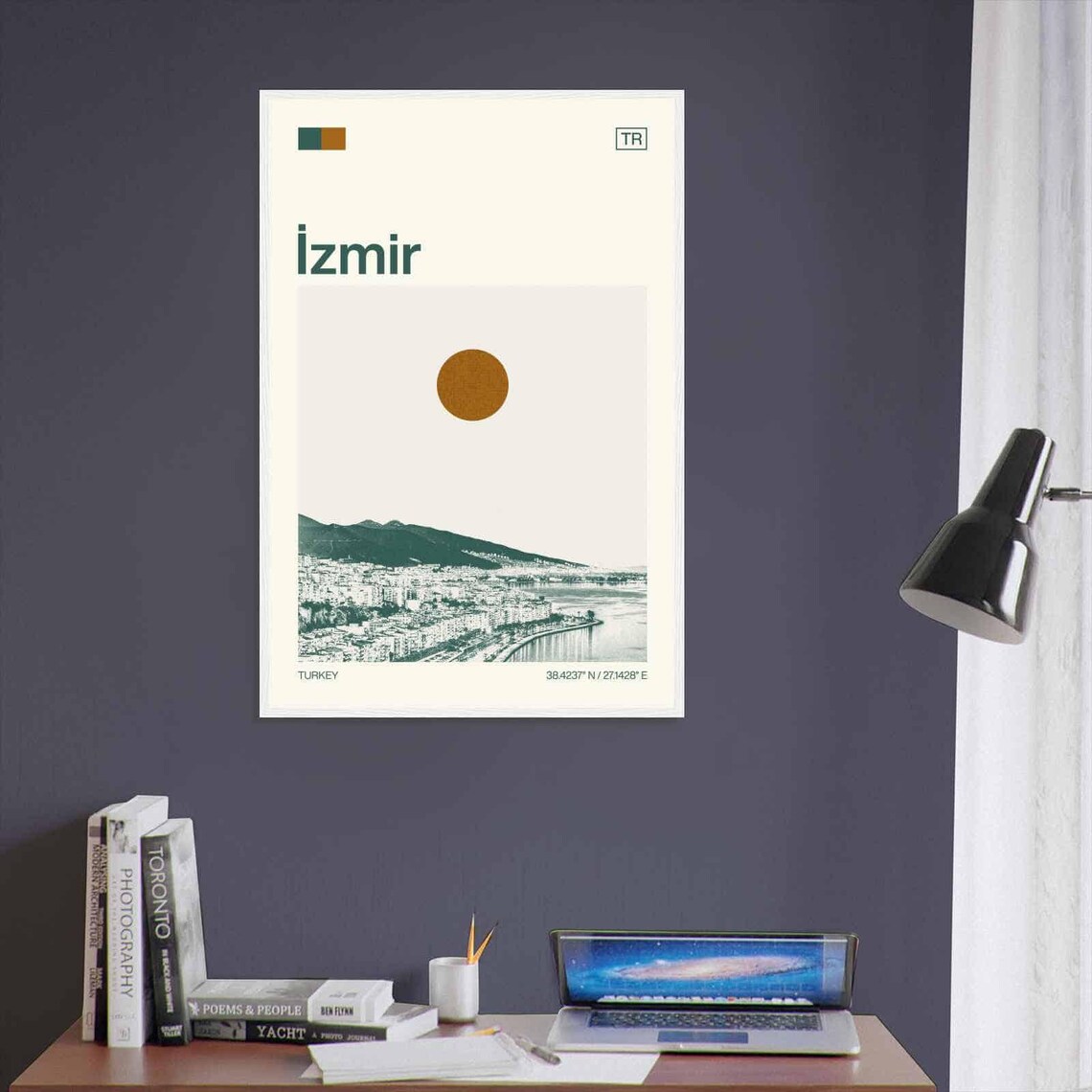 Izmir Turkey City Waterfront Bay Sun Minimalist Travel Poster - Image 3