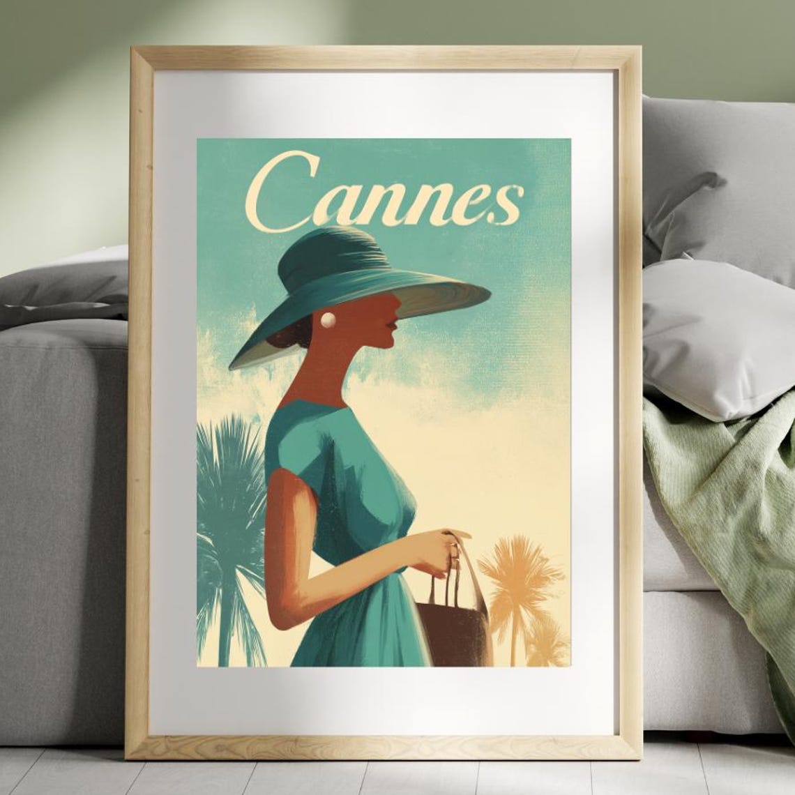 Cannes Vintage Travel Poster