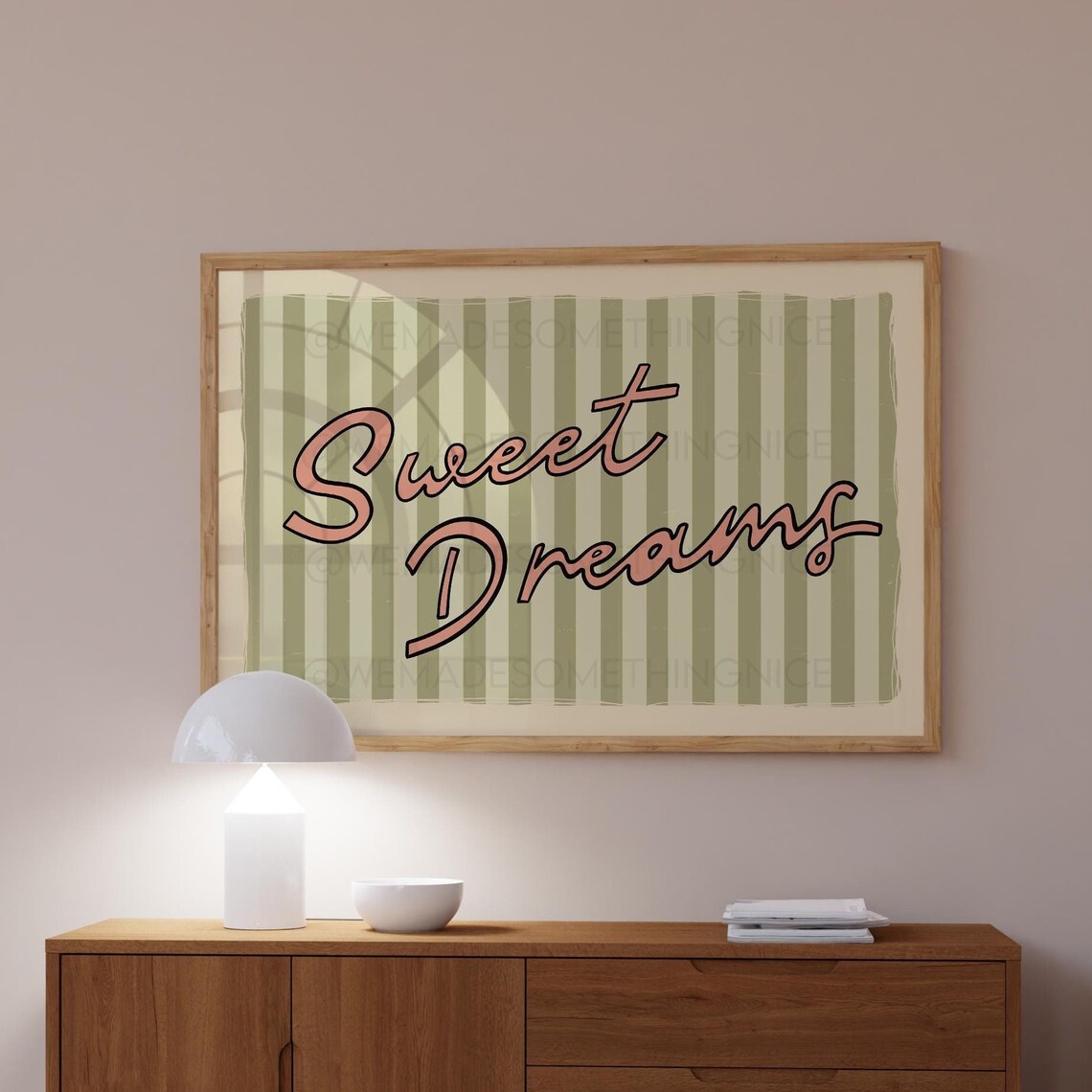 Sweet Dreams Retro Wall Art Print, Coquette Decor