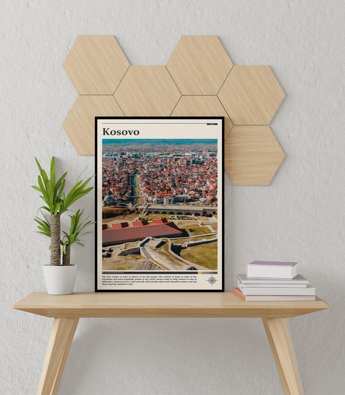 Kosovo Fortress Overlooking City Aerial Panorama Photography Poster - Image 3