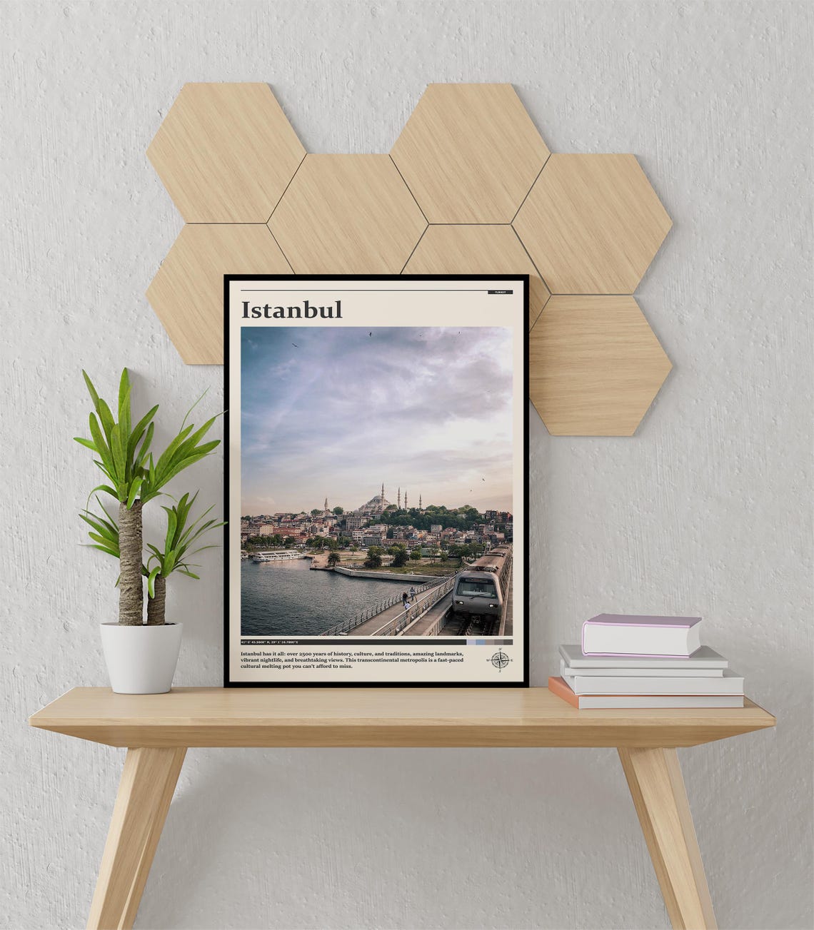 Istanbul Turkey Metro Bridge Mosque Skyline Photography Poster - Image 3
