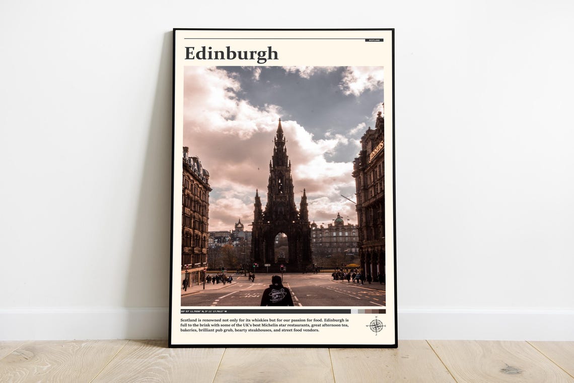 Edinburgh Scott Monument on Princes Street Gothic Spire Poster