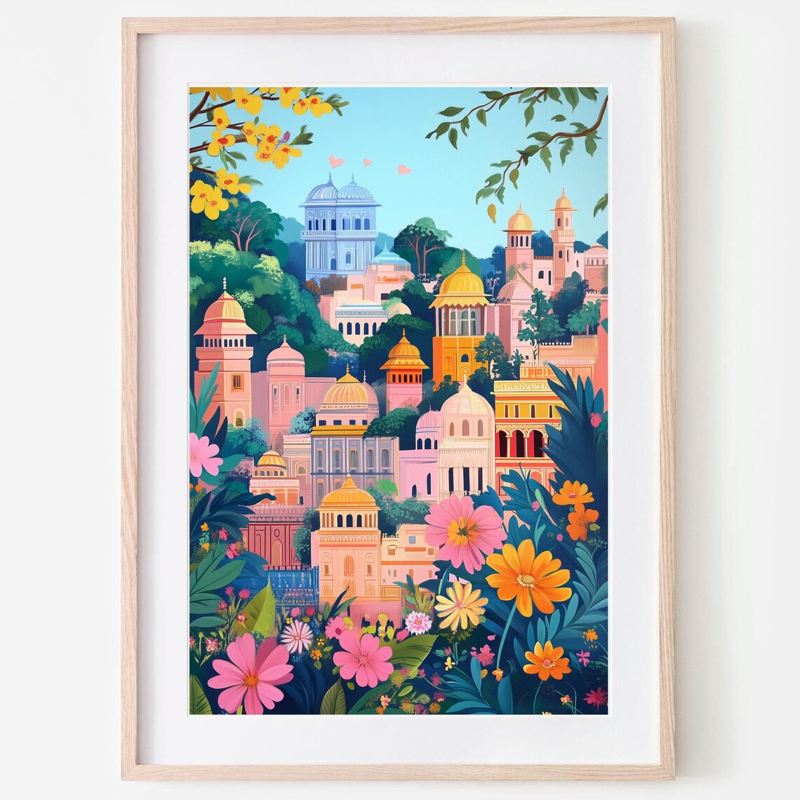 India-Inspired Cityscape, Art Deco Poster Print - Image 2