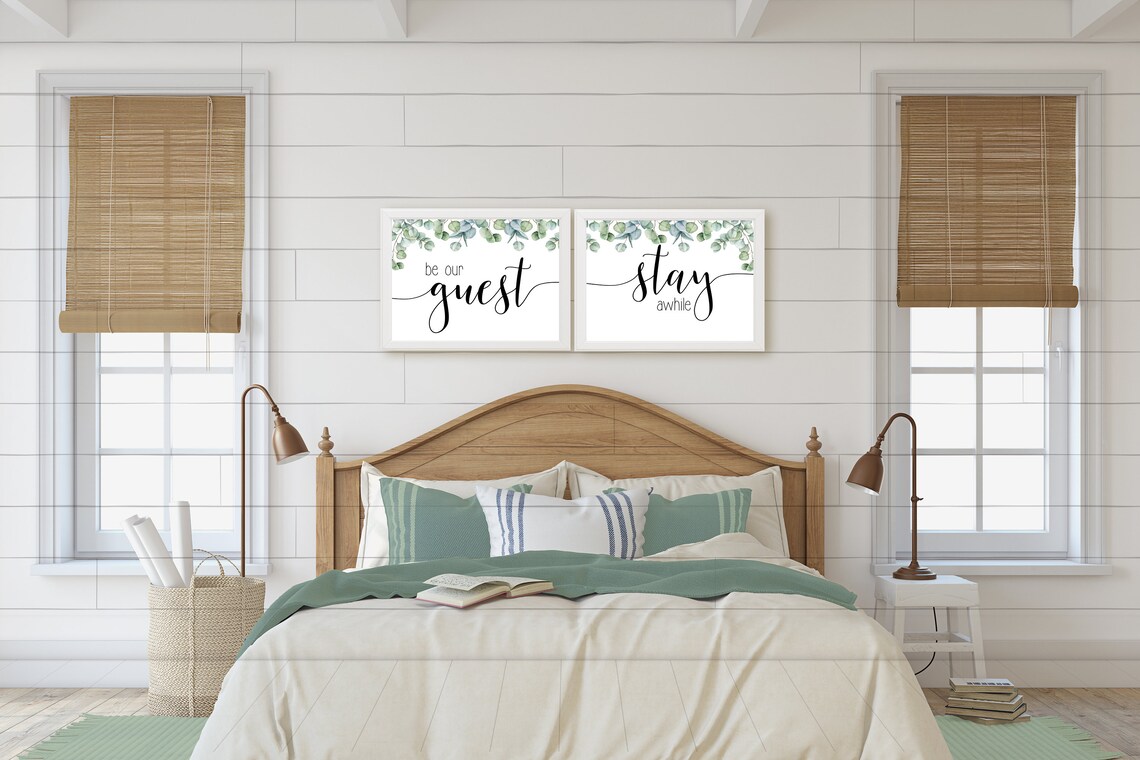 Print Shipbe Our Guest Stay Awhile, Rustic Decor