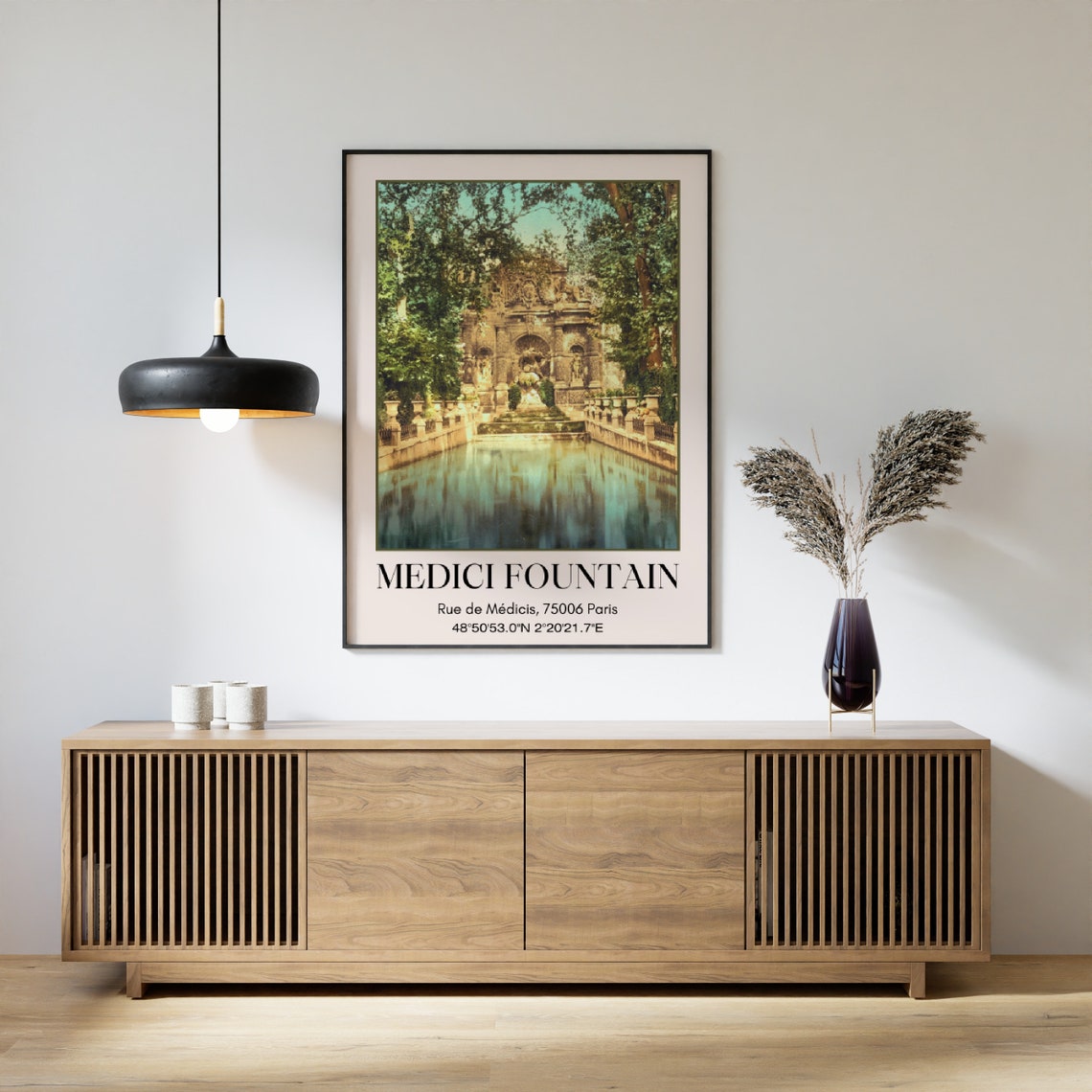 Medici Fountain Travel Poster Paris Travel Print France Travel Wall Art Paris Home Decor Paris Lover Gift Paris Old Photo Home Decor - Image 3