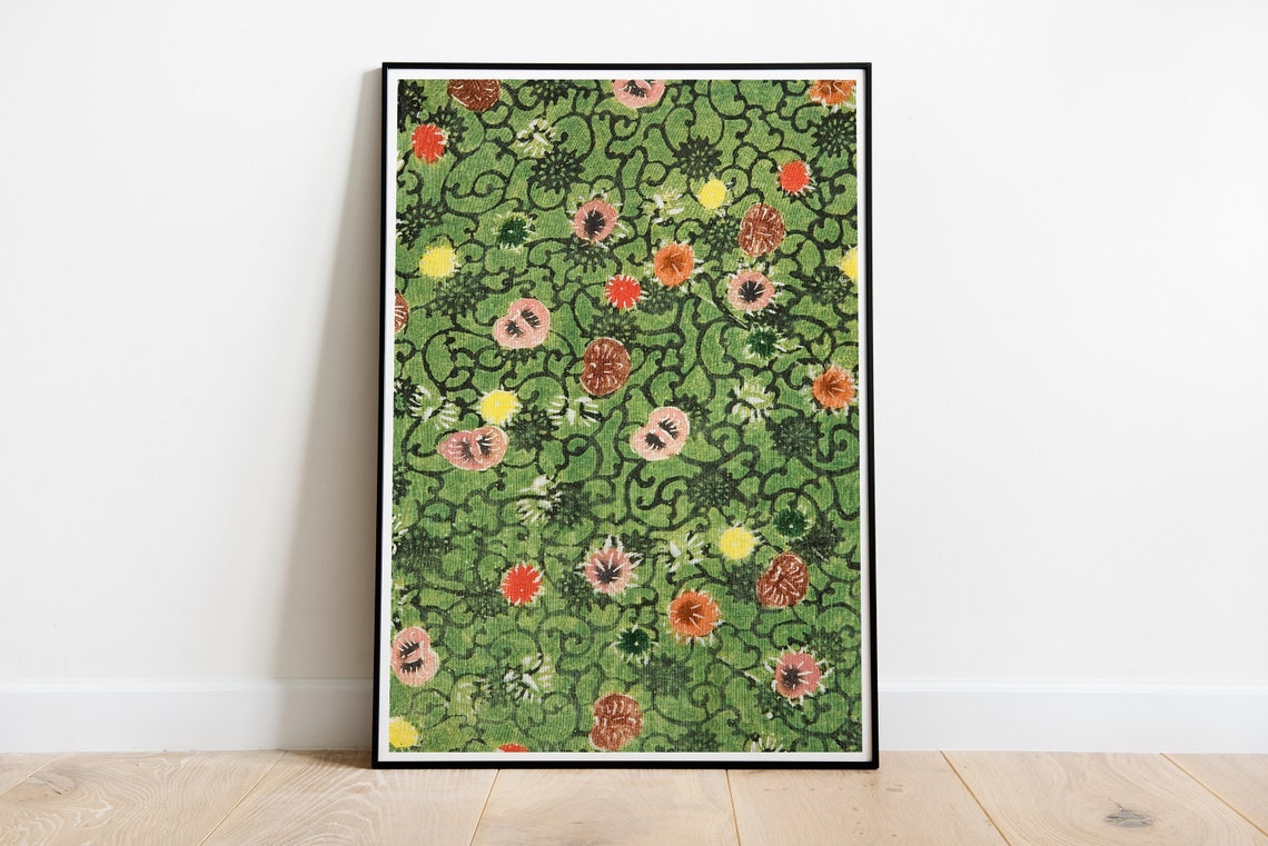 Vintage Floral Abstract Flowers Botanical Art Print