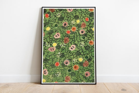 Vintage Floral Abstract Flowers Botanical Art Print