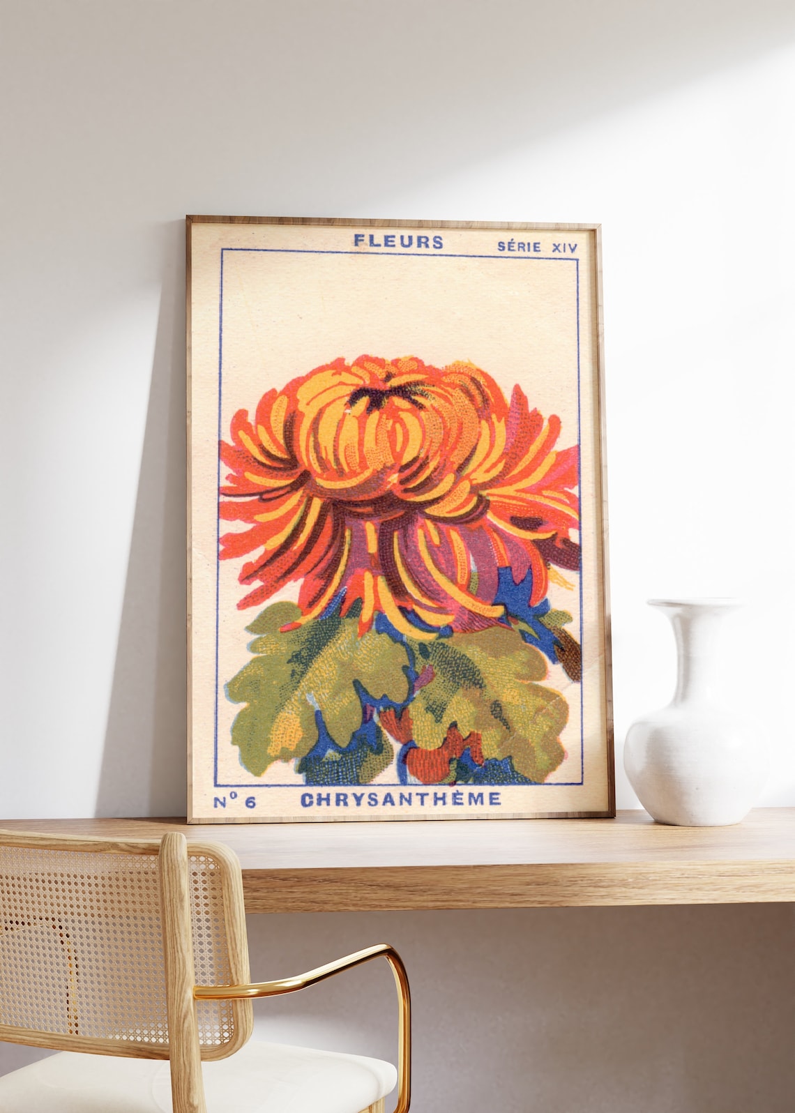 Vintage Chrysanthemums Art Deco Decor Poster Print - Image 3