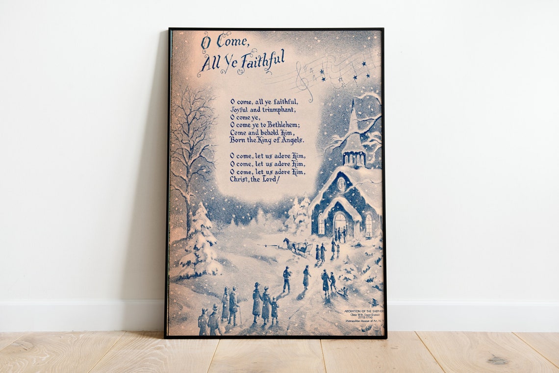 Merry Christmas Song Lyrics Print Christmas Song Poster Christmas Wall Art Christmas Room Decor Vintage Christmas Art Christmas Music
