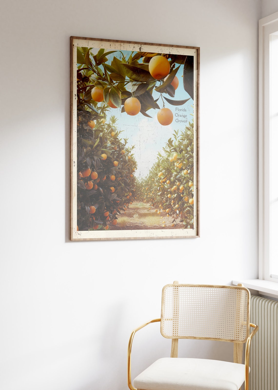 Vintage Florida Orange Grove Travel Poster, Golden Fruit - Image 2