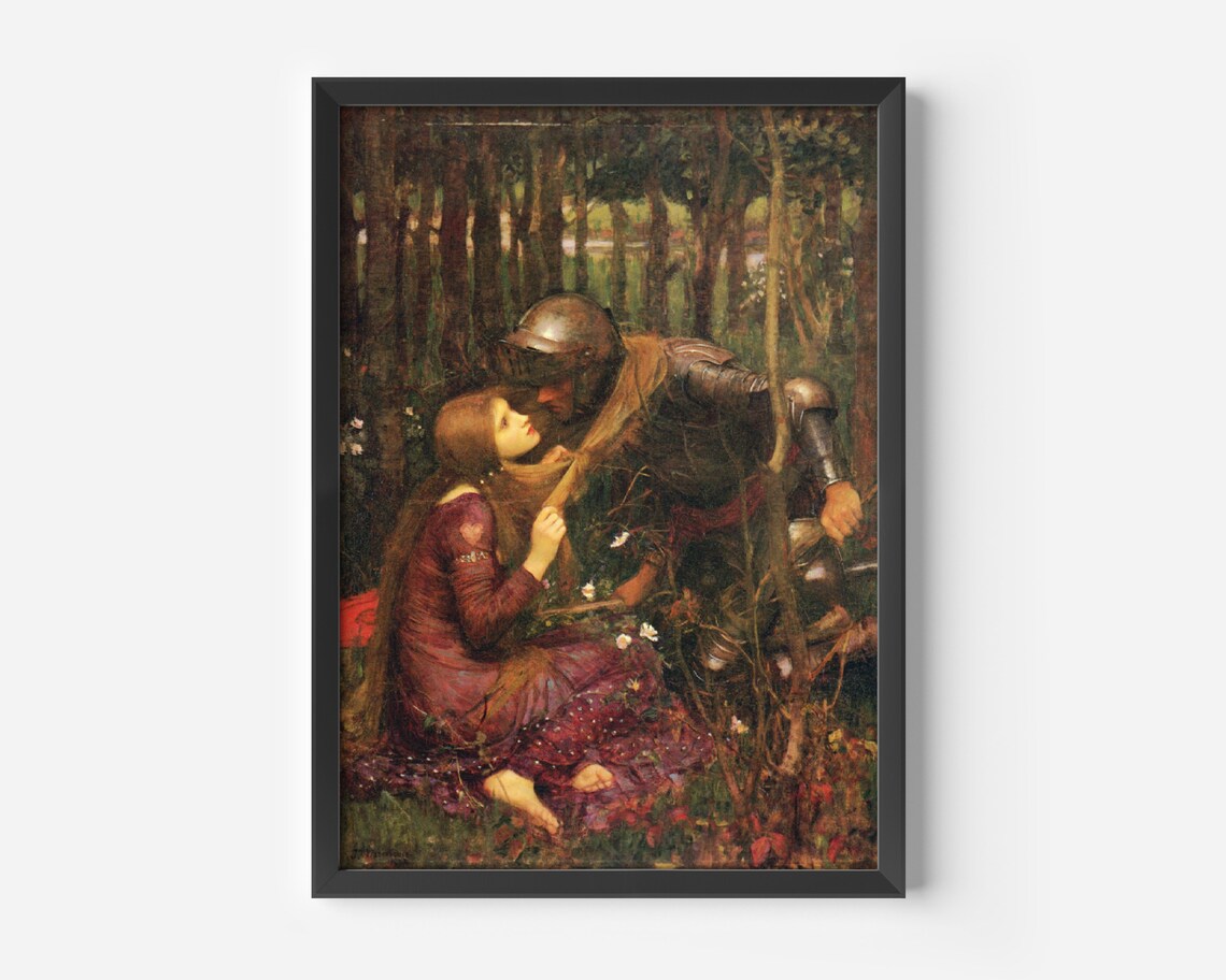 The Beautiful Lady Without Mercy Vintage Poem Art Print