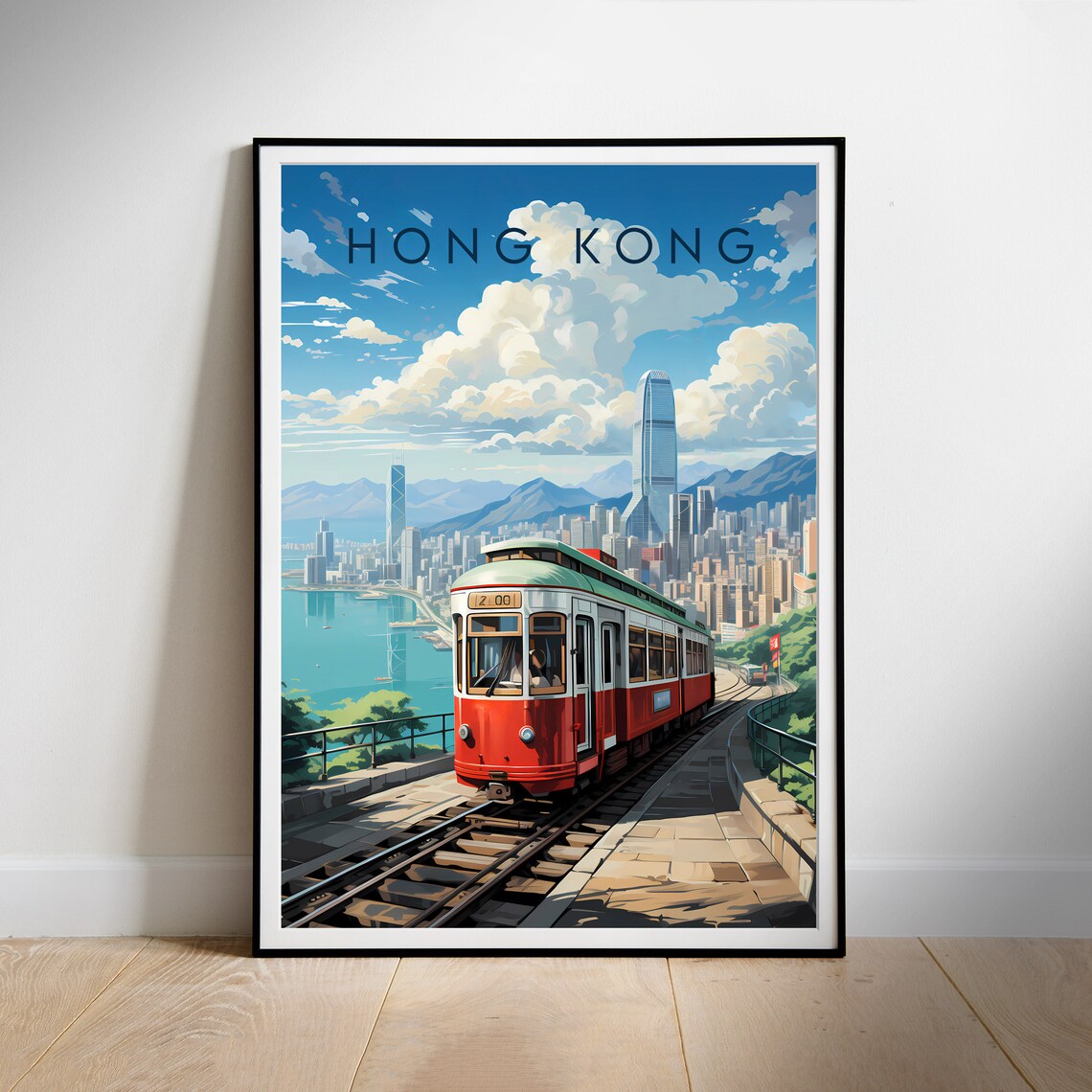 Hong Kong Travel Poster, City Travel Art Print