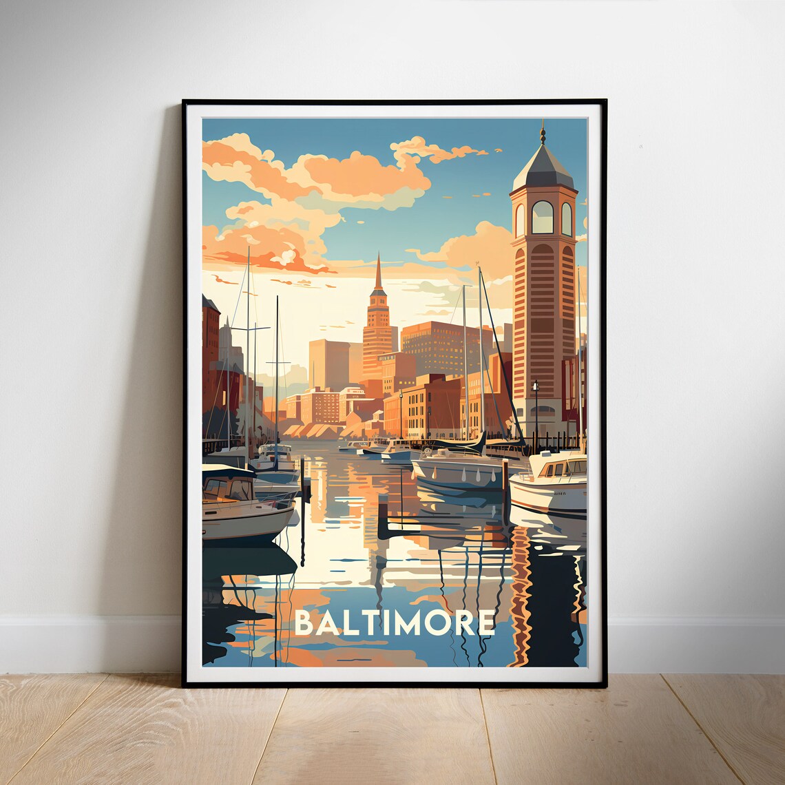 Baltimore Travel Poster, Home Decor Wall Art