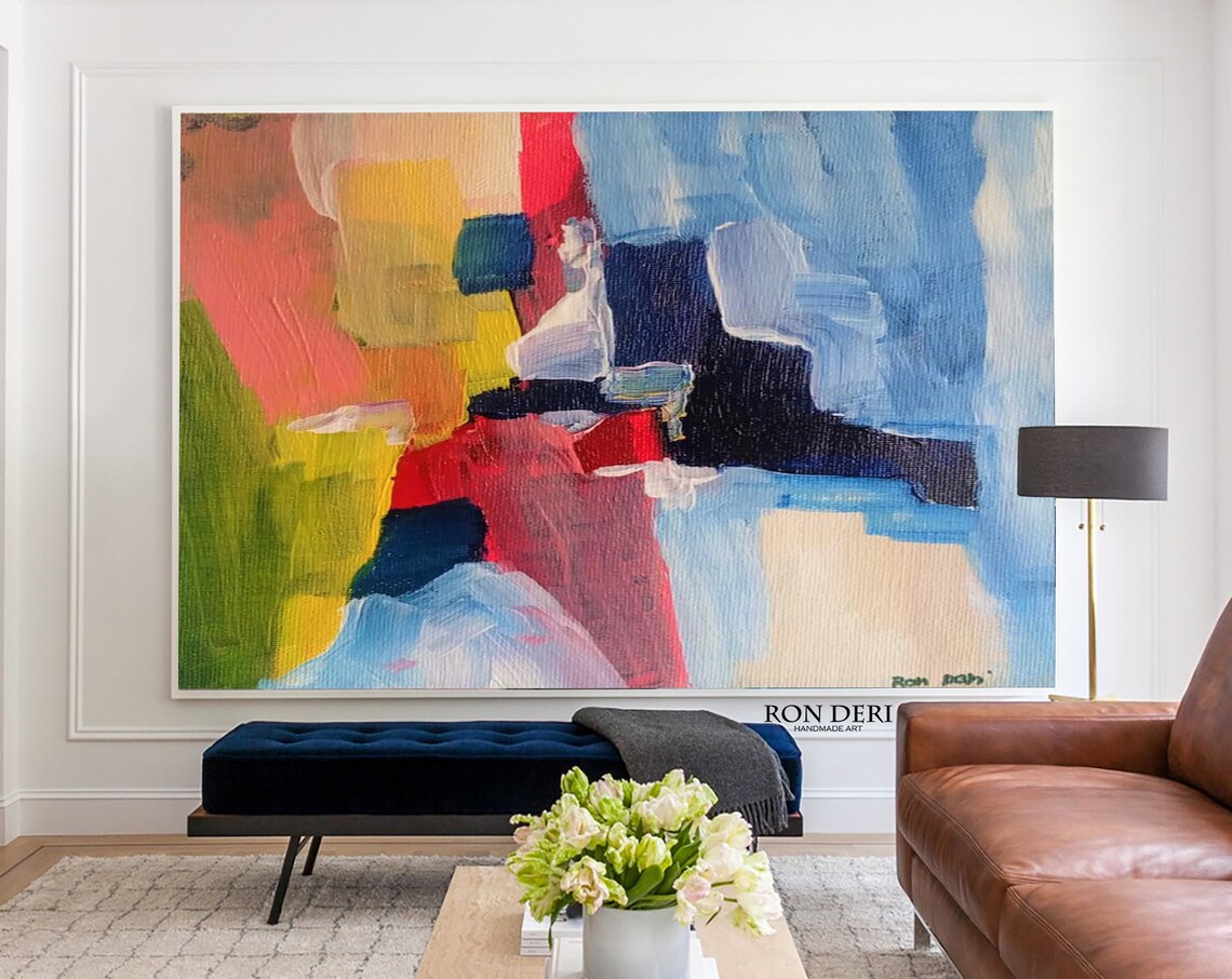 Color Block Red Blue Yellow Green Bold Geometric Modern Art Poster - Image 4