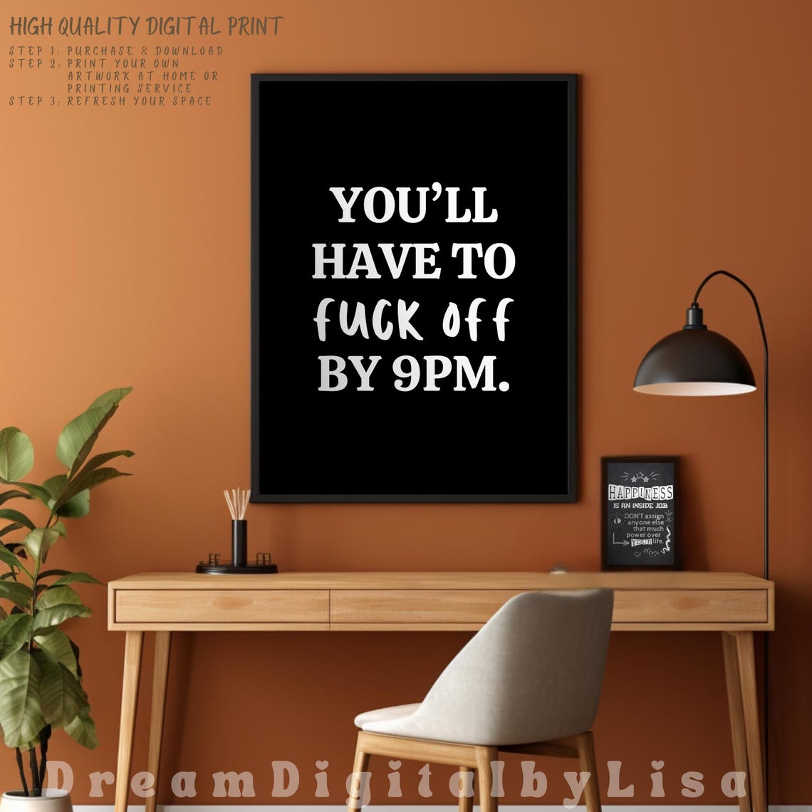 Youll Have To F Off By 9PM Poster Sarcastic Rude Humor Quote Art - Image 2