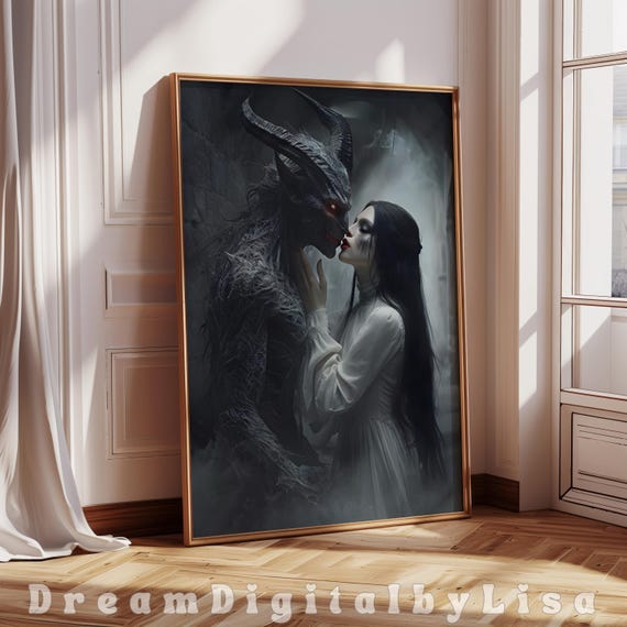 Dark Romance Macabre Gothic Woman Art Print