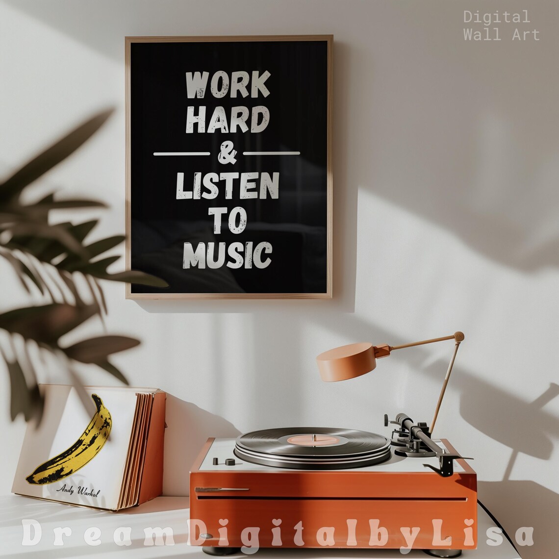 Work Hard And Listen To Music, Music Quote - Image 2