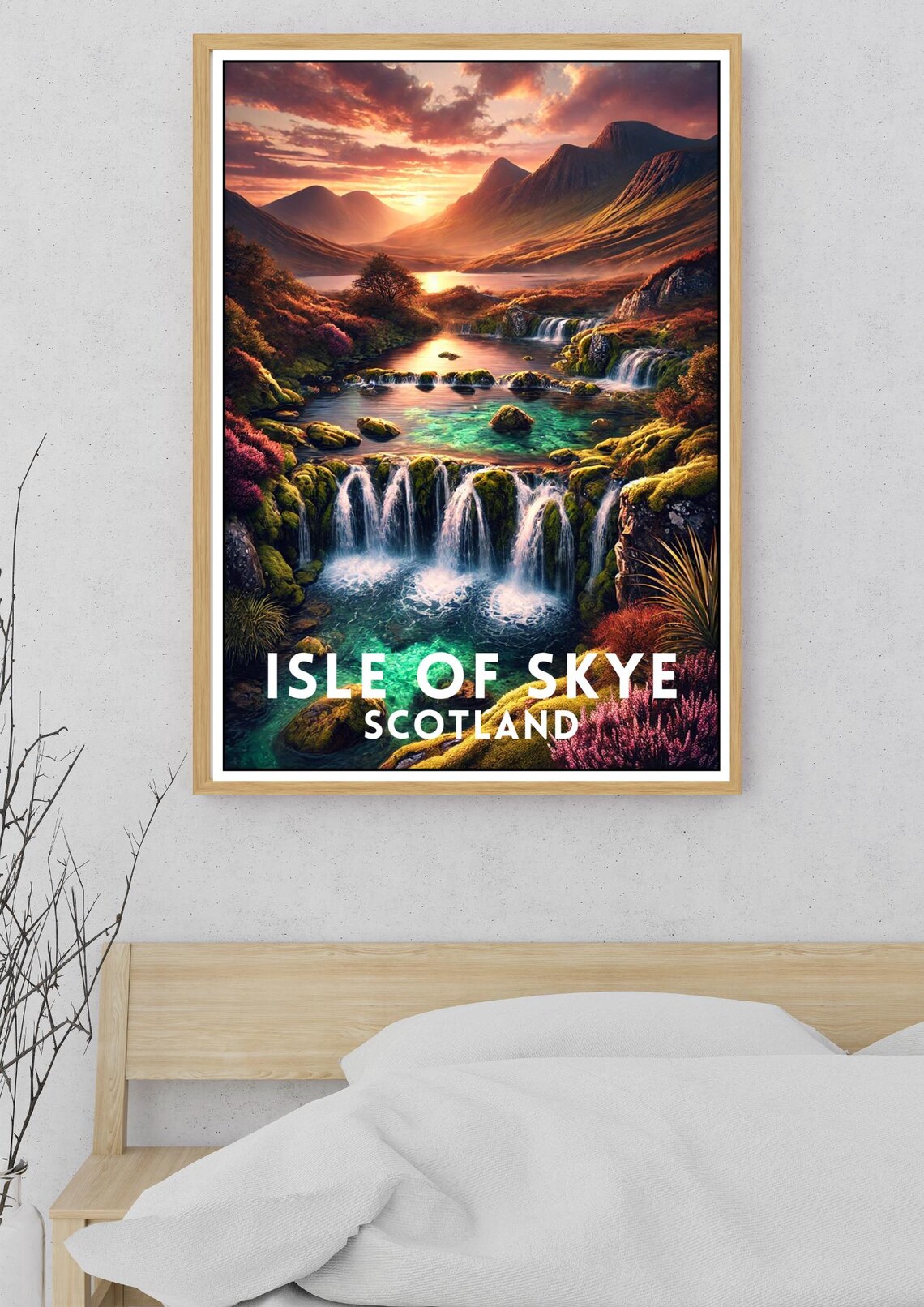 Isle of Skye Scotland Waterfall Sunset Highland Travel Poster - Image 5
