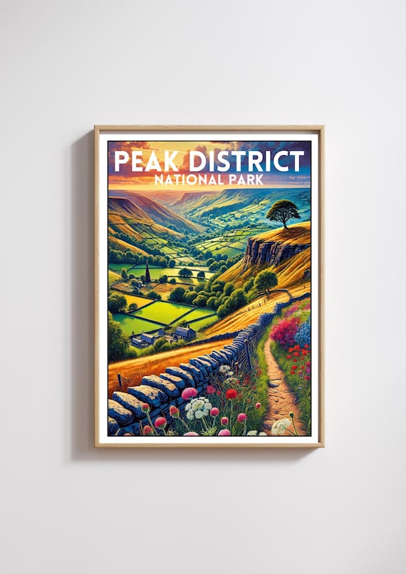 Peak District National Park England Rolling Hills Sunset Poster