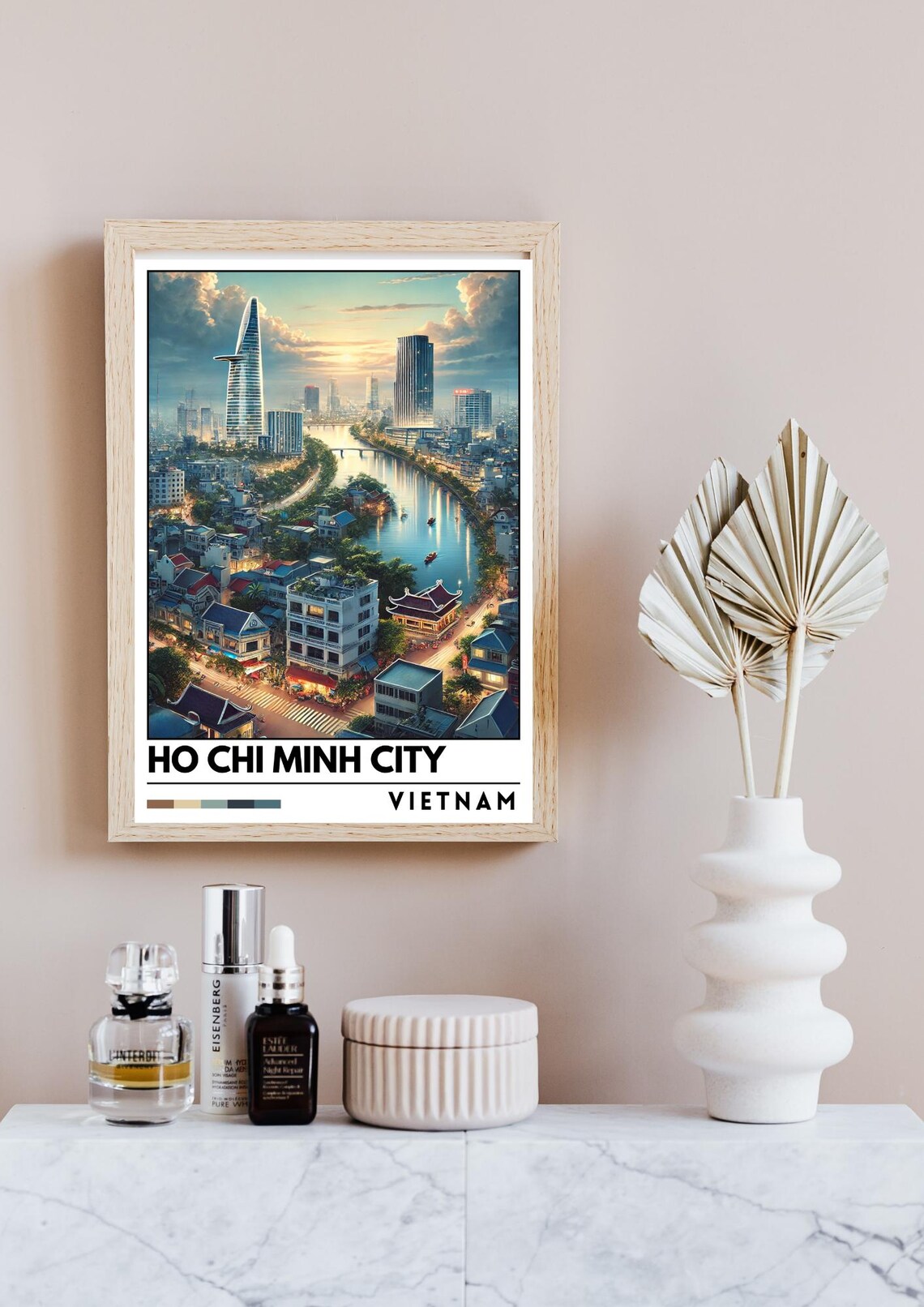 Ho Chi Minh City Vietnam Skyline Night River Cityscape Travel Poster - Image 4