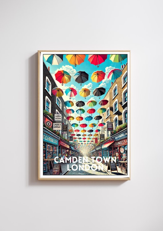 Camden Market Vintage London Travel Poster